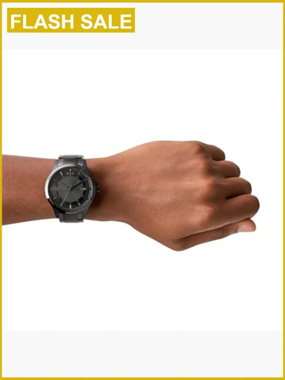 Men's Stainless Steel Analog Wrist Watch, Quartz Movement, 46mm Case, Water